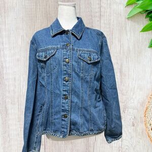 Talbots Womens Jean Denim Jacket Size Medium Vintage‎ 90s Y2K Retro